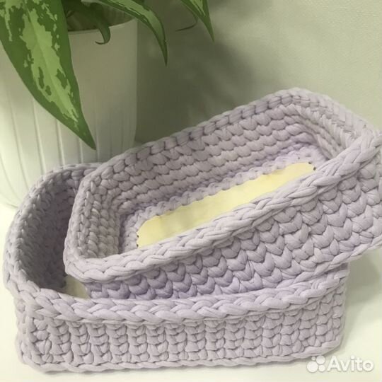 Корзинка из трикотажной пряжи