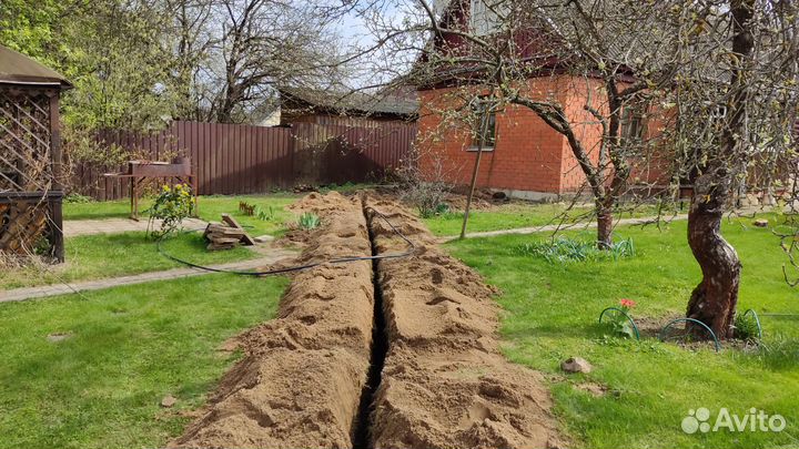 Копка траншей, траншеекопатель, мини-бара