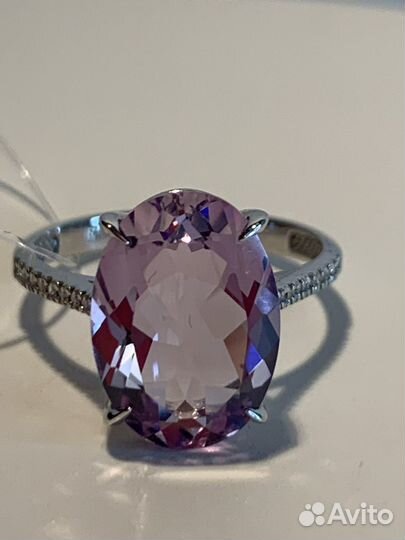 Золотое кольцо с Аметистом и Бриллиантами