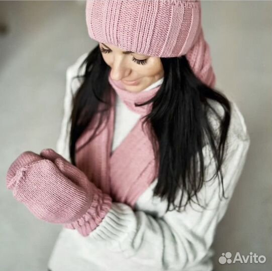 Комплект (шапка, варежки, шарф)
