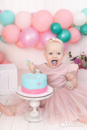 Фотосессия на 1 (2) годик с крушением тортика