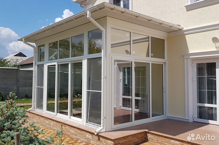 Остекление веранды с отделкой
