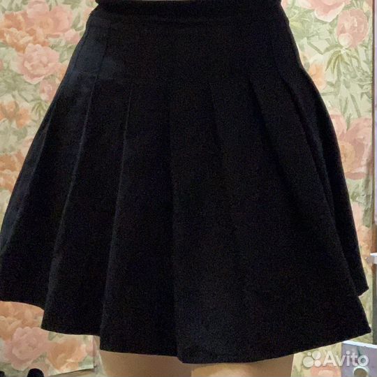 Теннисная черная юбка