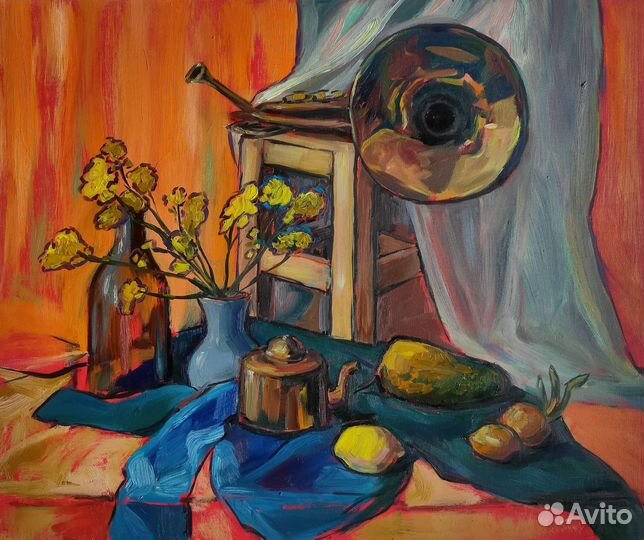 Декоративный натюрморт маслом