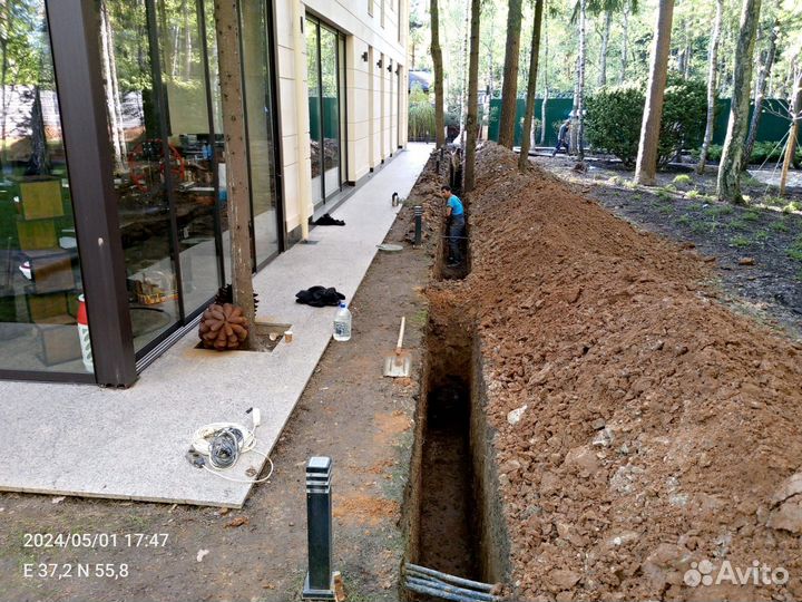 Копка траншей вручную