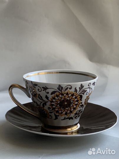 Кофейная пара.Тонкий фарфор.Рига