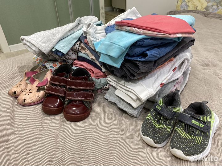 Большой пакет вещей на девочку 86 92
