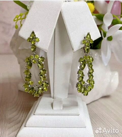 Серебряные серьги с кварцем