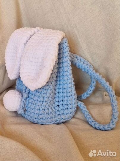 Рюкзак детский текстильный (вязаный,ручная работа)