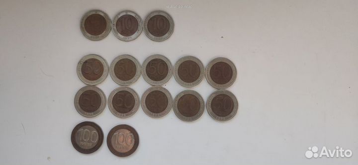 Монеты биметаллические 100,50,10