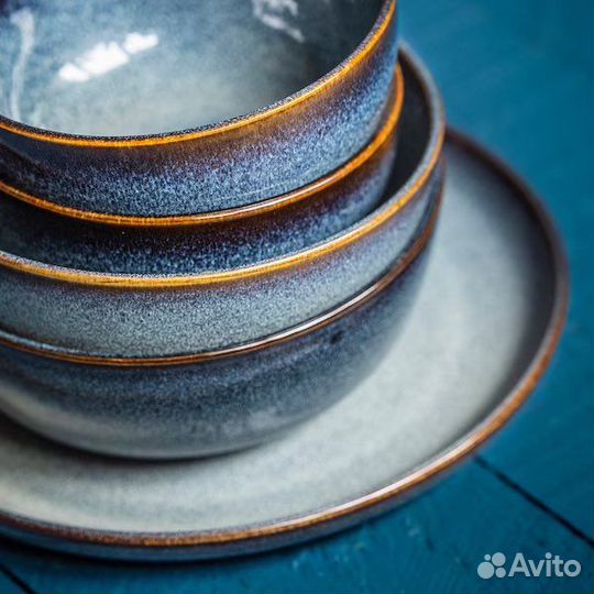 IKEA Gladelig вся серия посуды синяя