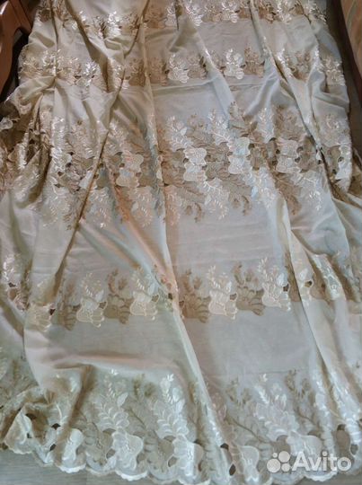 Тюль с вышивкой новый 2 отреза