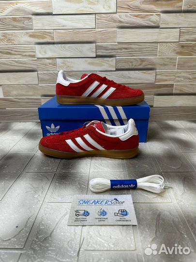 Кроссовки Adidas gazelle Indoor красные