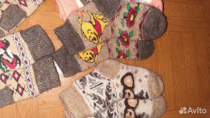 Носки шерстяные вязаные