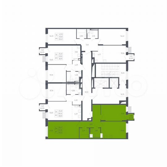 2-к. квартира, 59,7 м², 13/13 эт.