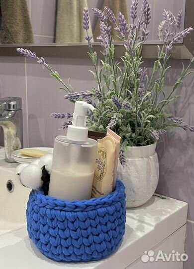 Корзинка из трикотажной пряжи