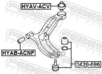 Сайлентблок рычага hyundai accent 00-05 hyab-ACV