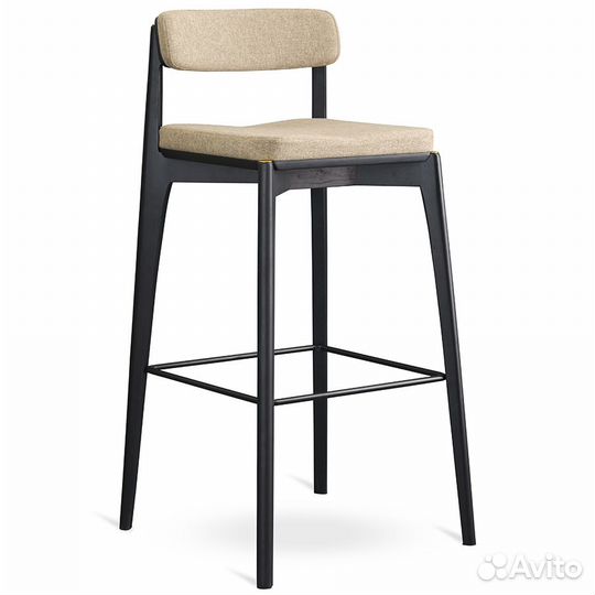 Стул барный Latitude Aska, рогожка, черный/бежевый
