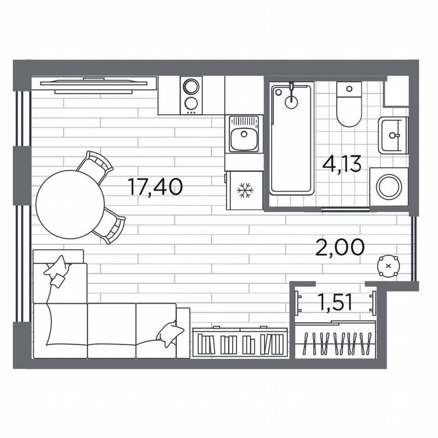Квартира-студия, 25 м², 1/5 эт.