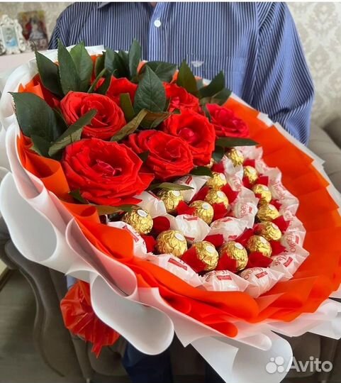 Сладкие букеты из конфет/букеты из раффаэло