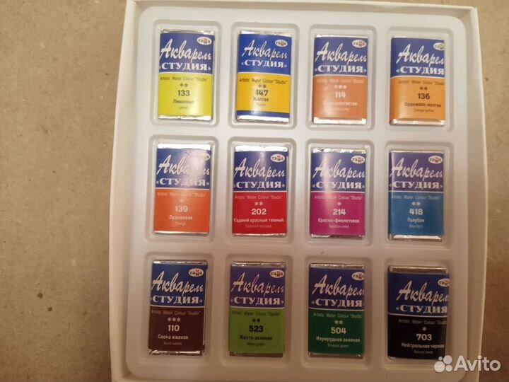 Краски для рисования Акварель Студия 12 цветов