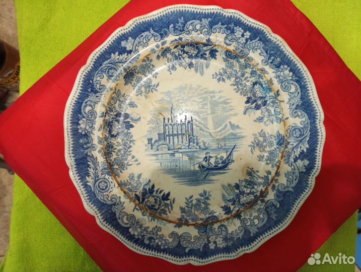 Блюдо завод Левстрема 1841 год. Редкость. Винтаж