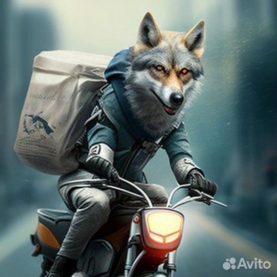 Курьер на мопеде