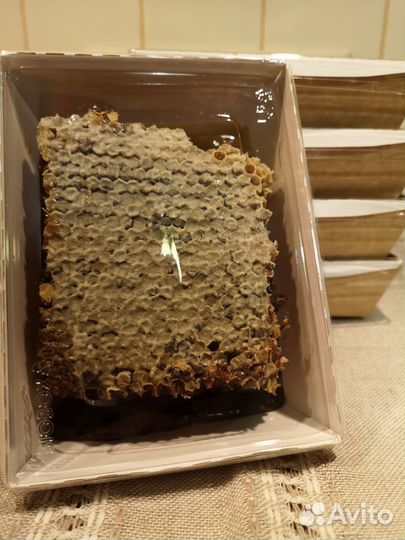 Мед в сотах с Алтая фасовка в контейнерах 400 гр