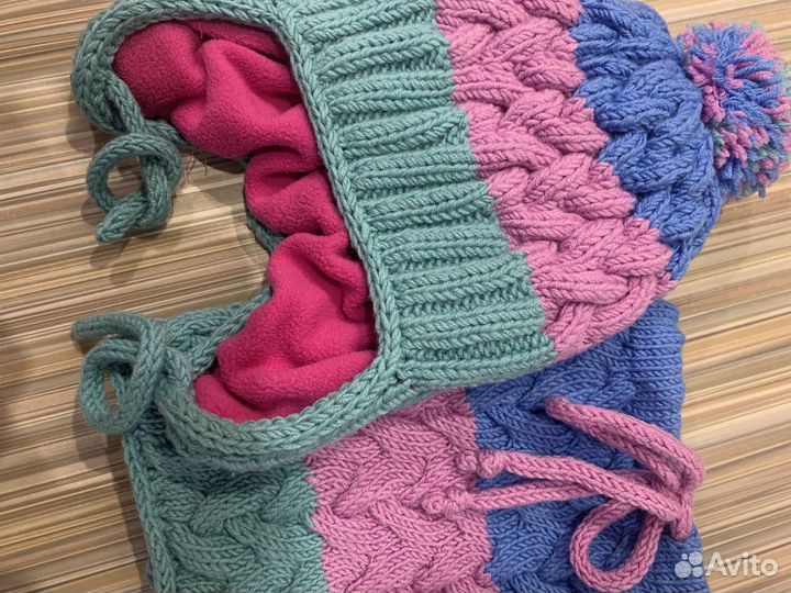 Комплект шапка и Снуд для девочки 3-4 года