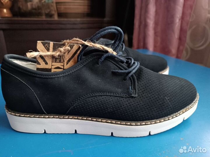 Ботинки полуботинки новые 38р нубук тёмно-синие