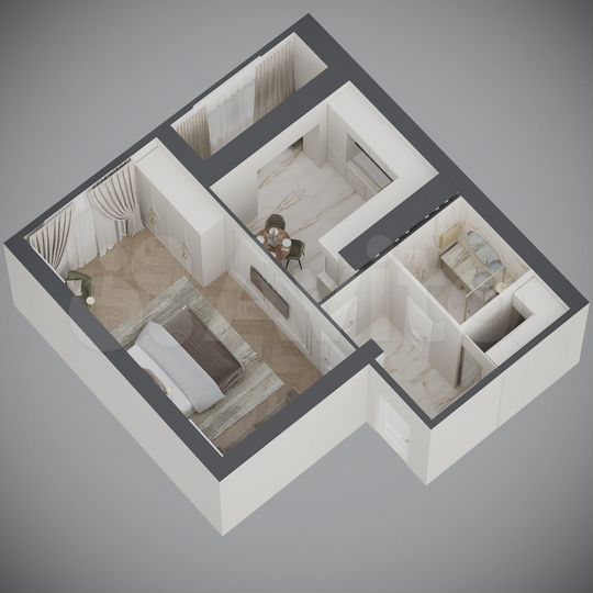 1-к. квартира, 46,3 м², 2/9 эт.