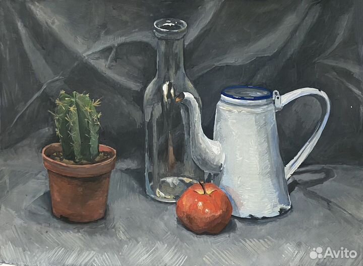 Живопись, натюрморт гуашью