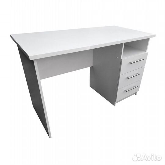 Стол письменный белый 3 ящика однотумбовый