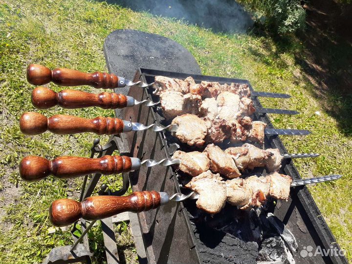 Шампура с ручкой из бука 50см