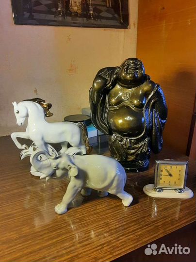 Статуэтки, часы,копилка СССР бу