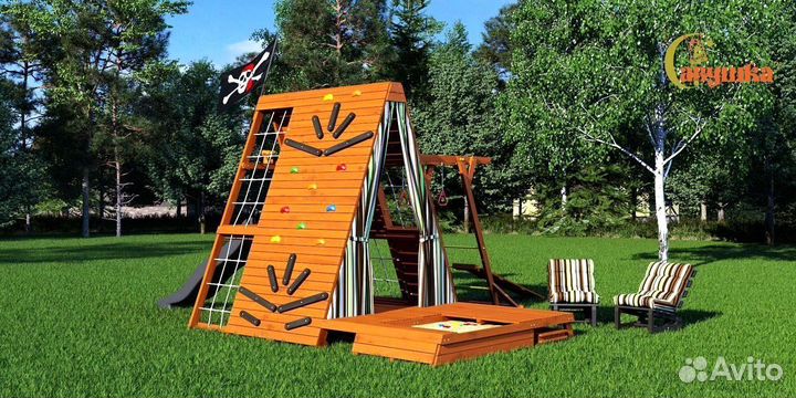 Детский игровой домик Савушка База 5 с креслами