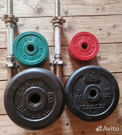 Гантели, гриф, блины
