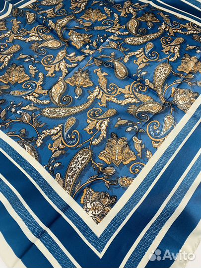 Платок шелковый синий Etro