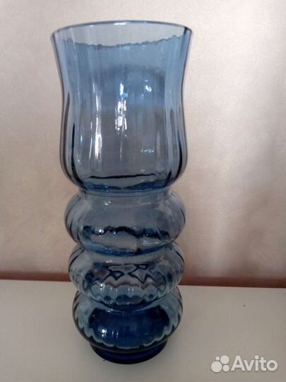 Ваза для цветов СССР из цветного стекла