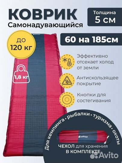 Самонадувающийся коврик матрас туристический chano