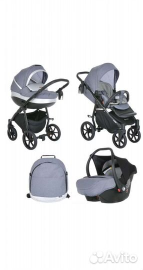Коляска 3 в 1 Tutis Nanni (ткань/кожа) 2021 г