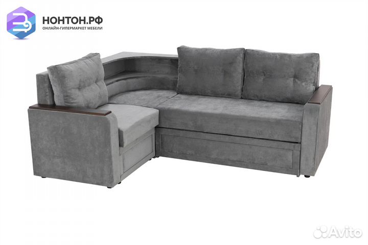 Диван угловой дельфин Чарли серый