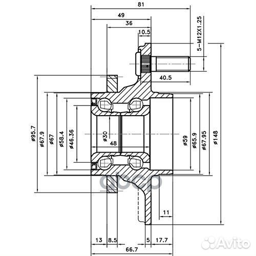 Ступица задняя зад лев Infiniti I30 A32, A32B