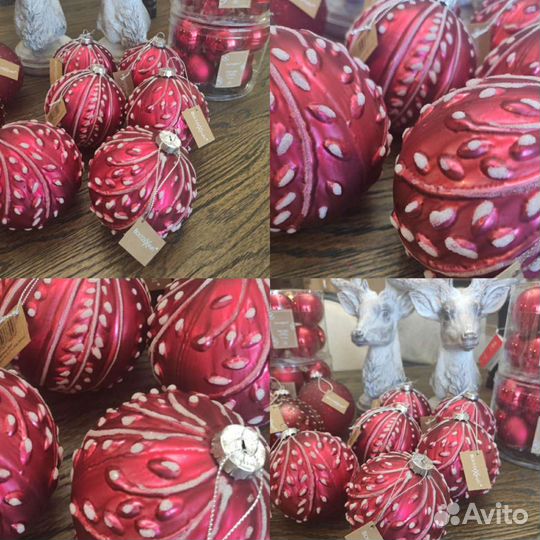 Елочные игрушки шары стекло 6 шт boltze(Германия)