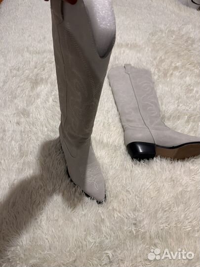 Сапоги женские натуральная замша 37