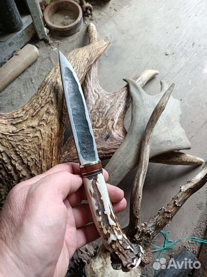 Якутский нож с рогом косули