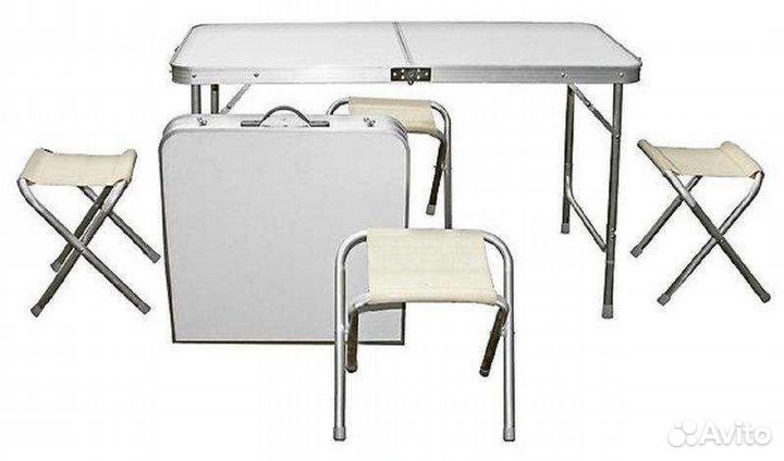 Раскладной стол и 4-стулья для пикника 60х120
