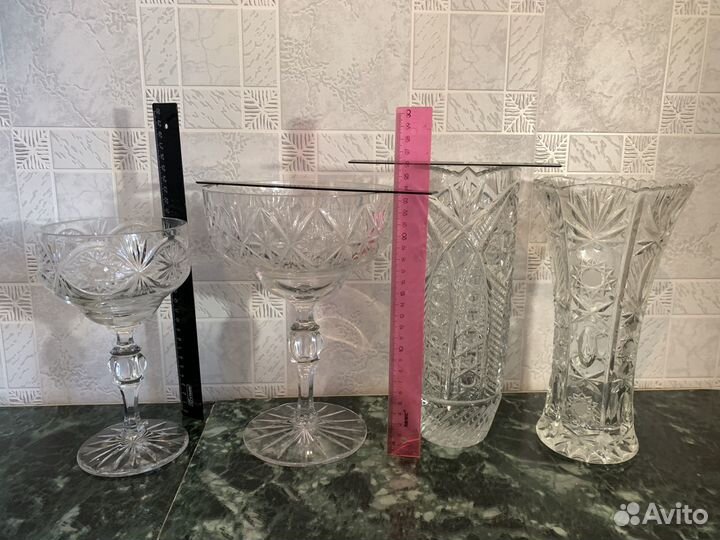 Хрусталь.Креманки. Графин. Вазы. Фужеры.Рюмки