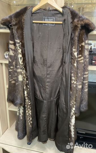 Шуба норковая с капюшоном 44