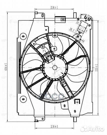 Э/вентилятор охл. с кожухом для а/м LADA Vesta